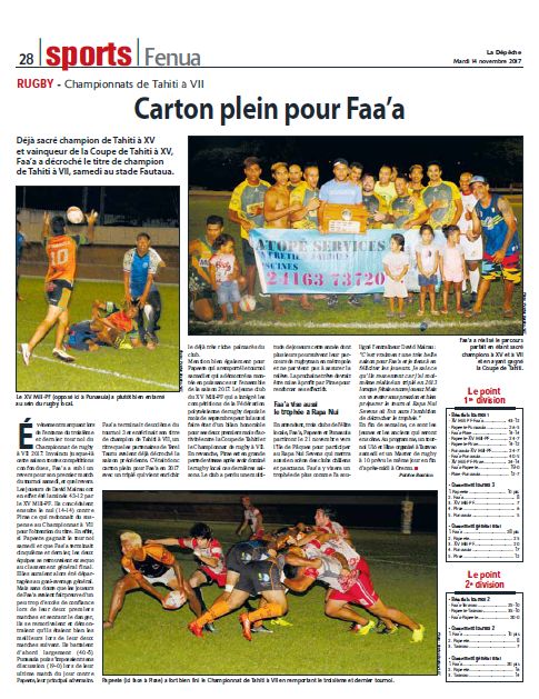 Carton plein pour Faa'a