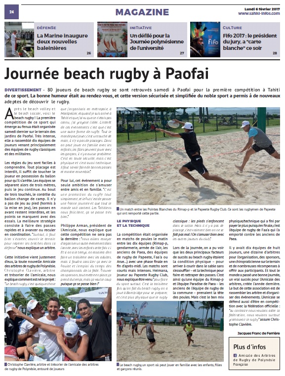 Journée beach rugby à Paofai