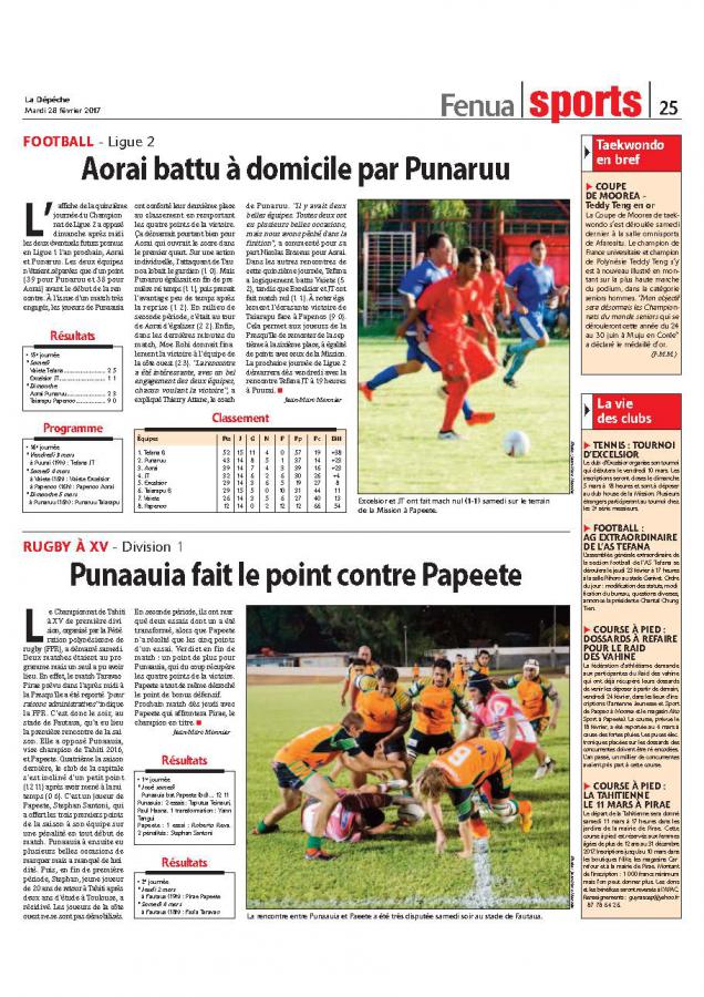 Punaauia fait le point contre Papeete