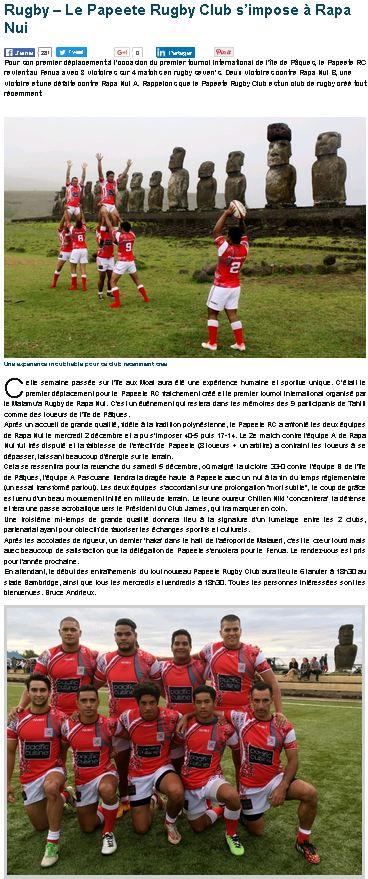 Tournée 2015 Rapa Nui