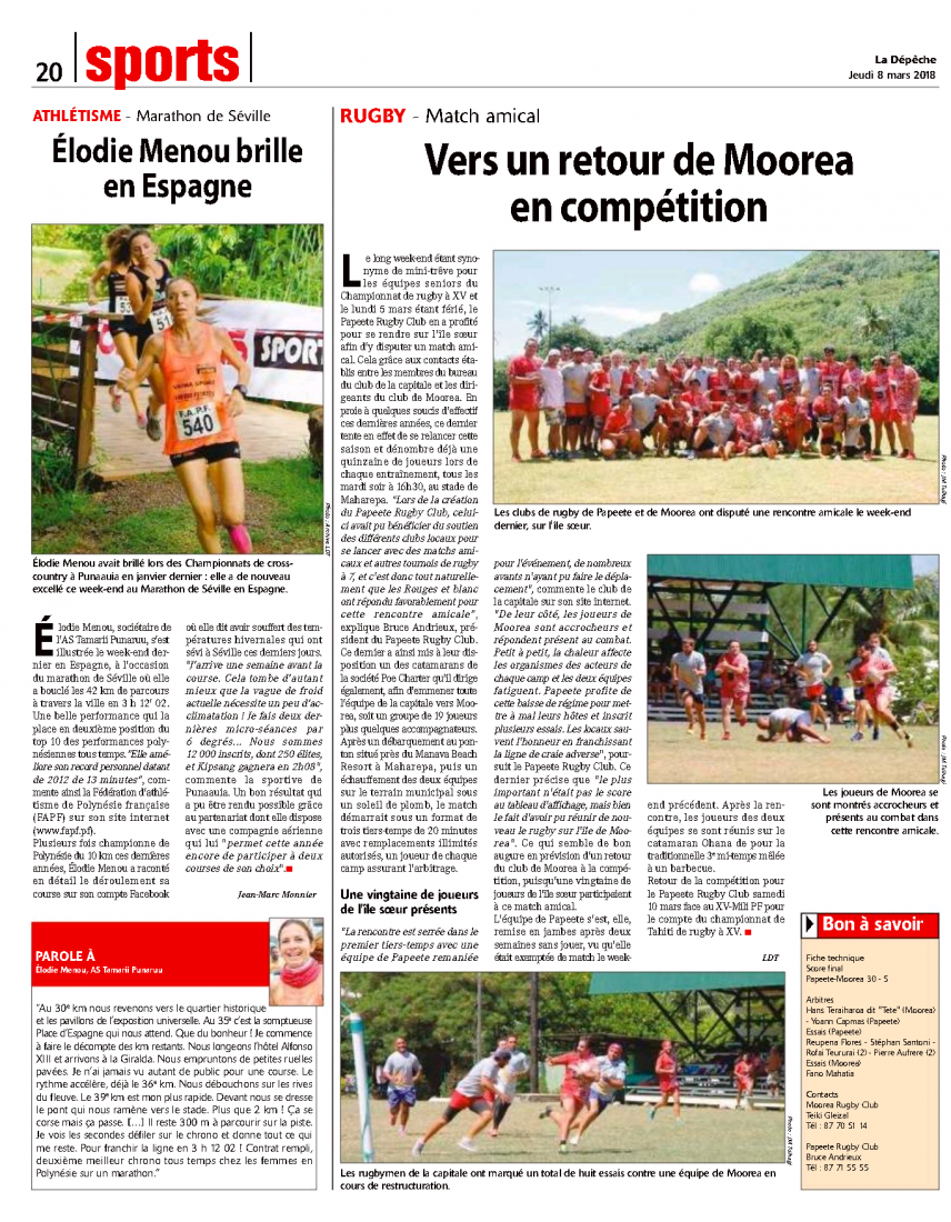 Vers un retour de Moorea en compétition